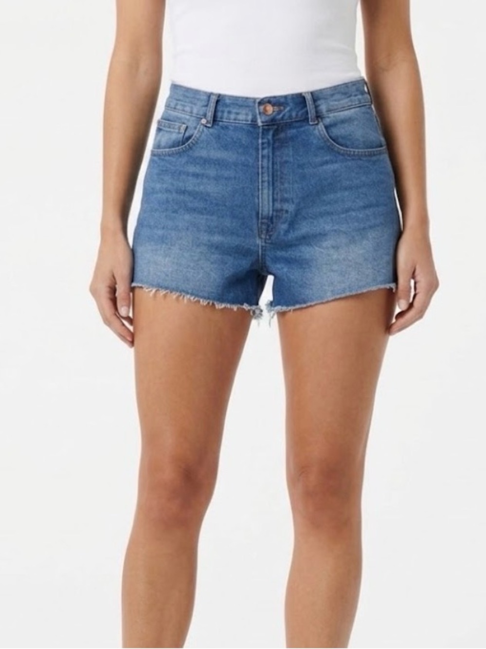 DL1961 Medium Blue Cutoff Denim Shorts